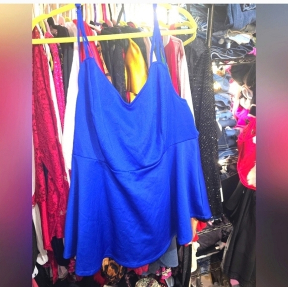 Nwt Torrid 2x Scuba Strappy Peplum Top - Picture 3 of 5